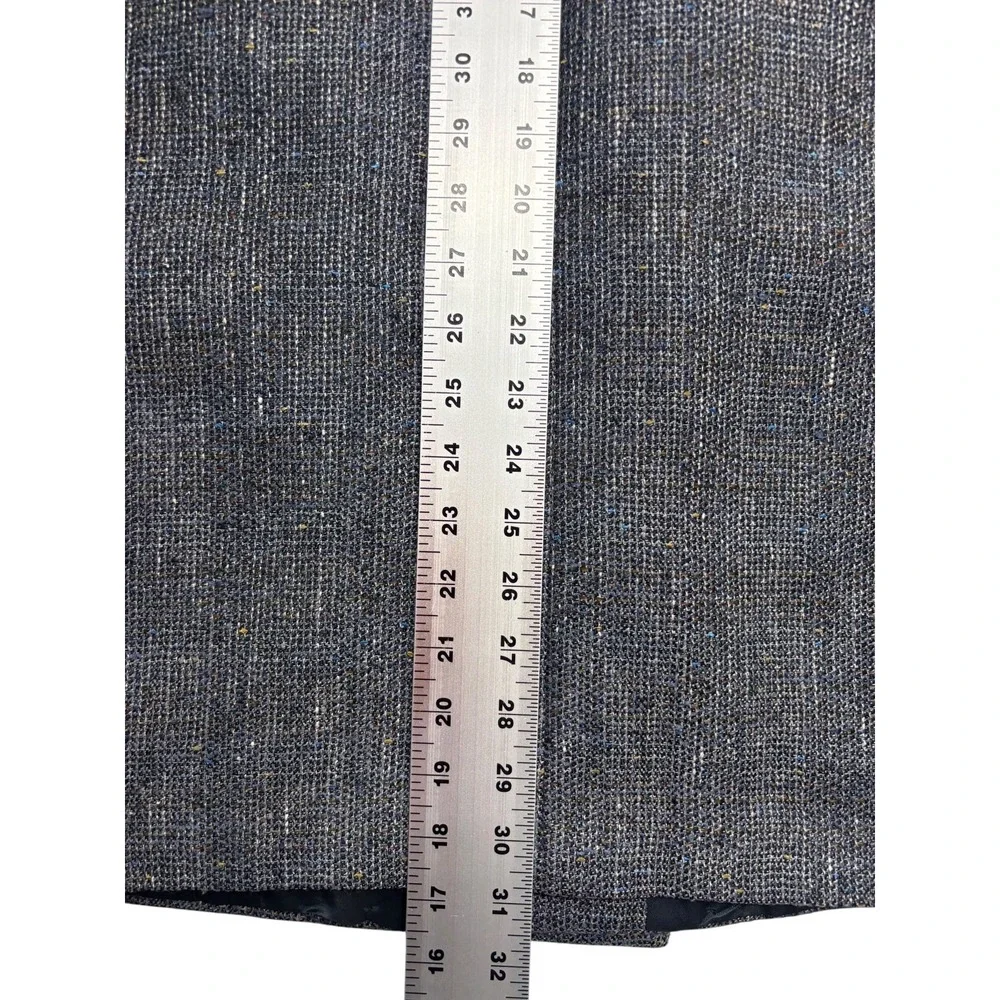 vtg Pierre Cardin 40R Double Breasted Tweed Blazer Jacket Blue Gray Fleck USA